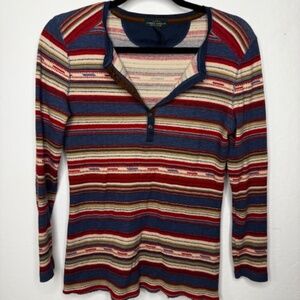 LRL Ralph Lauren Southwest Striped Print Top